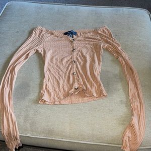 off the shoulder crop top (long sleeve)